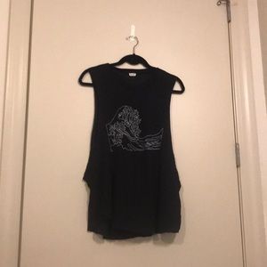 John Galt Tank Top with Wave Print